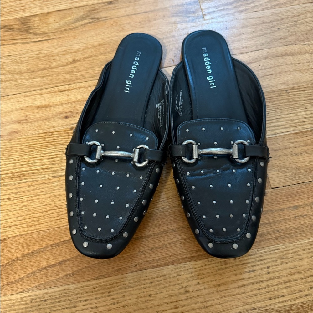 Madden Girl Black and White Polka Dot Loafers